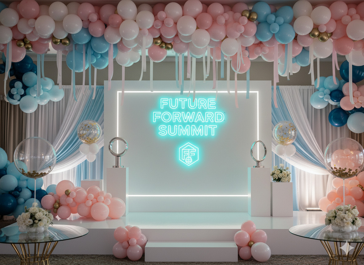 Corporate event branding and activation setup