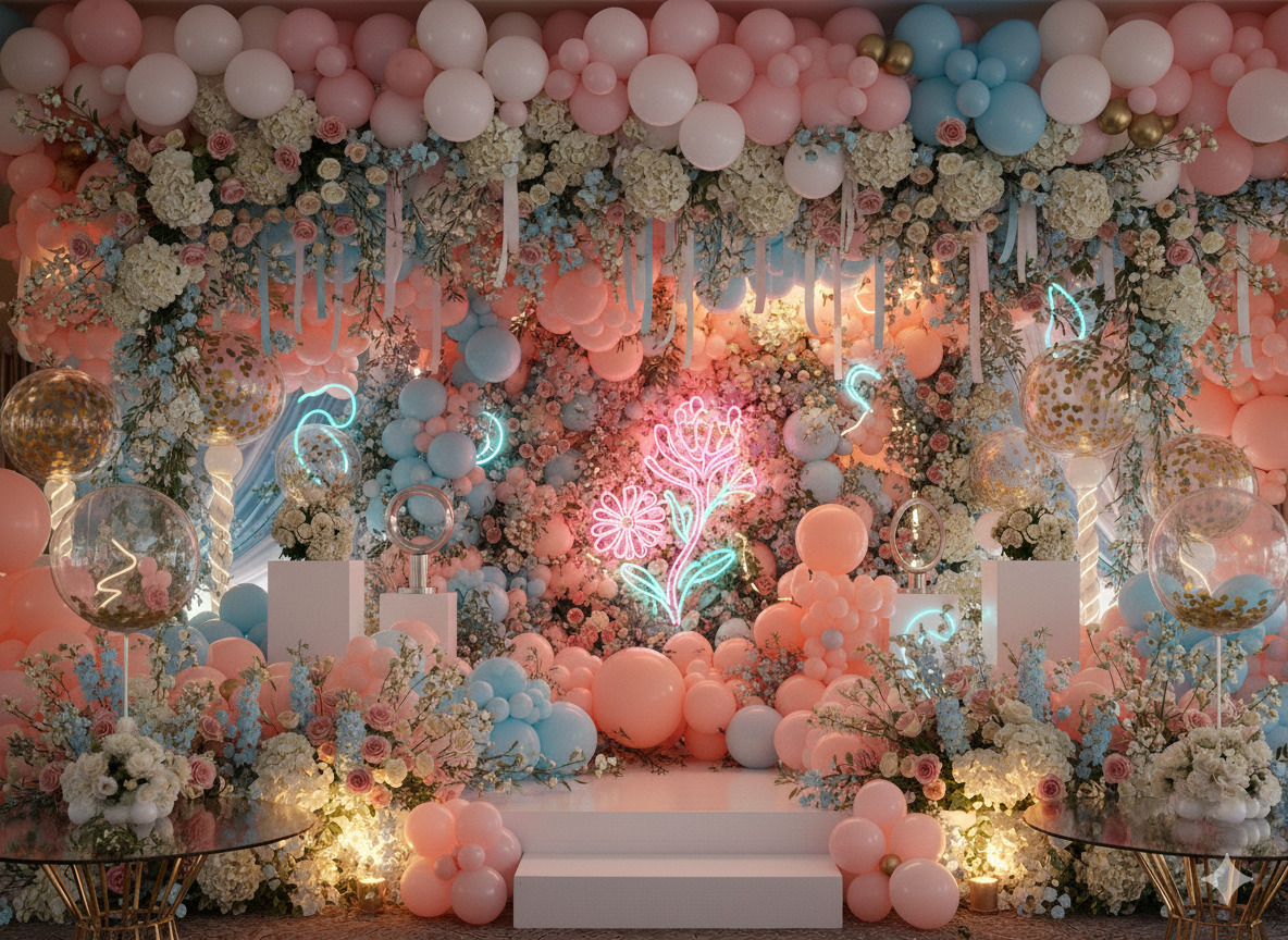 Floral arrangements and decorative elements